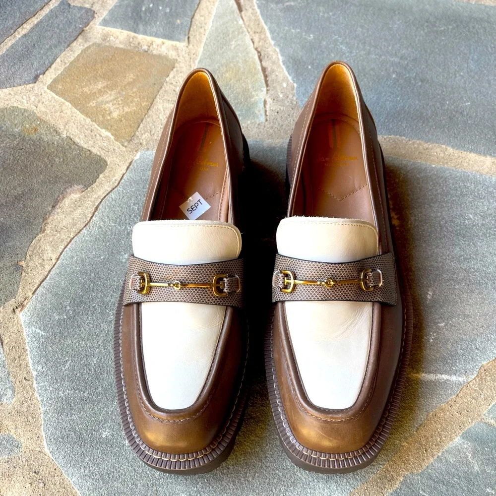 New🌟Sam Edelman -LAURS LUG SOLE LOAFER -Olive Taupe Modern Ivory Cedar